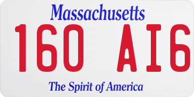 MA license plate 160AI6