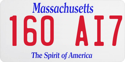 MA license plate 160AI7