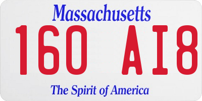 MA license plate 160AI8