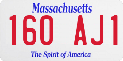 MA license plate 160AJ1