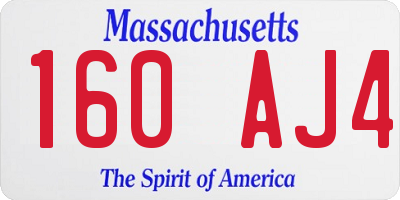 MA license plate 160AJ4