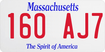 MA license plate 160AJ7