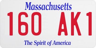 MA license plate 160AK1