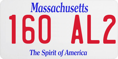 MA license plate 160AL2