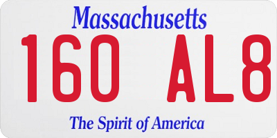 MA license plate 160AL8