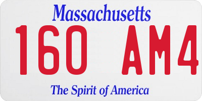 MA license plate 160AM4