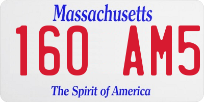 MA license plate 160AM5