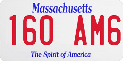 MA license plate 160AM6