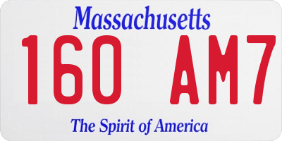 MA license plate 160AM7