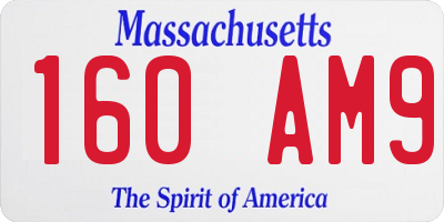 MA license plate 160AM9