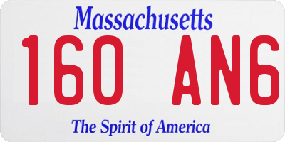 MA license plate 160AN6
