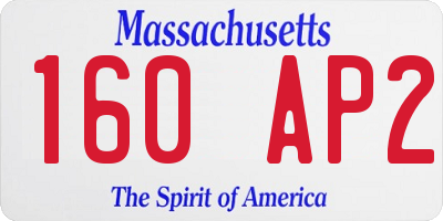 MA license plate 160AP2