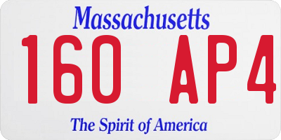 MA license plate 160AP4