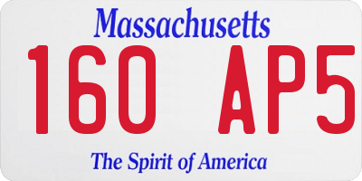 MA license plate 160AP5