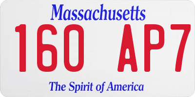 MA license plate 160AP7