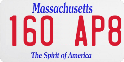 MA license plate 160AP8