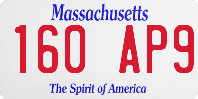 MA license plate 160AP9