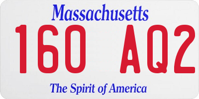 MA license plate 160AQ2