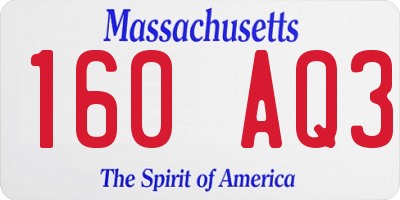 MA license plate 160AQ3