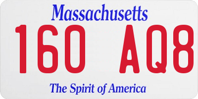 MA license plate 160AQ8