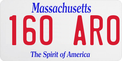MA license plate 160AR0