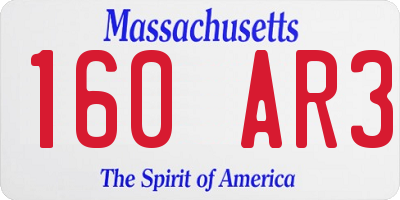 MA license plate 160AR3