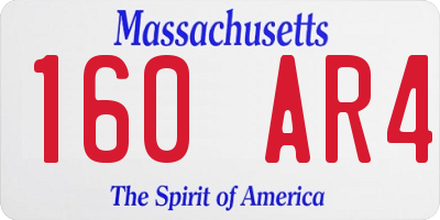 MA license plate 160AR4