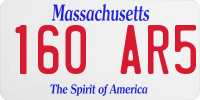 MA license plate 160AR5