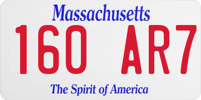MA license plate 160AR7