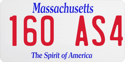 MA license plate 160AS4