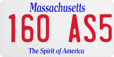 MA license plate 160AS5