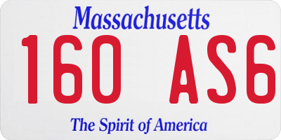 MA license plate 160AS6