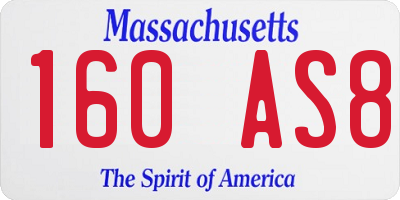 MA license plate 160AS8