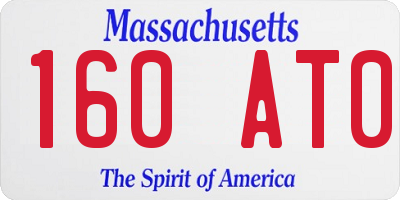 MA license plate 160AT0