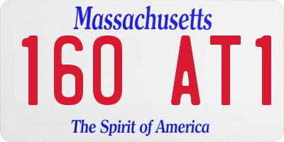 MA license plate 160AT1