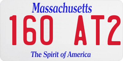 MA license plate 160AT2