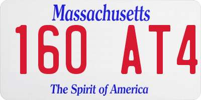 MA license plate 160AT4