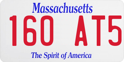 MA license plate 160AT5