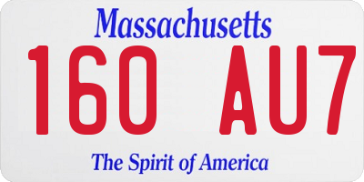 MA license plate 160AU7