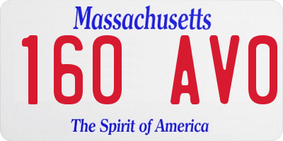 MA license plate 160AV0