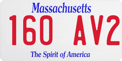 MA license plate 160AV2