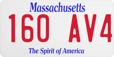 MA license plate 160AV4