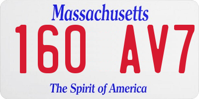 MA license plate 160AV7