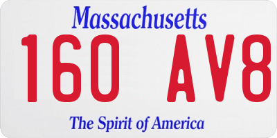 MA license plate 160AV8