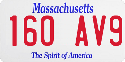 MA license plate 160AV9