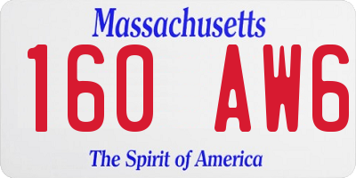 MA license plate 160AW6
