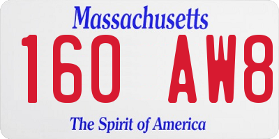 MA license plate 160AW8