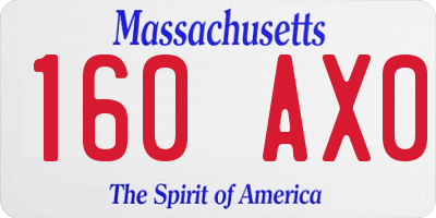 MA license plate 160AX0