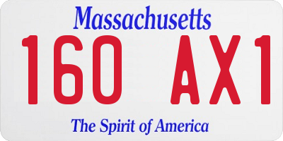 MA license plate 160AX1