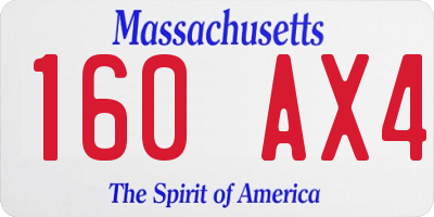 MA license plate 160AX4